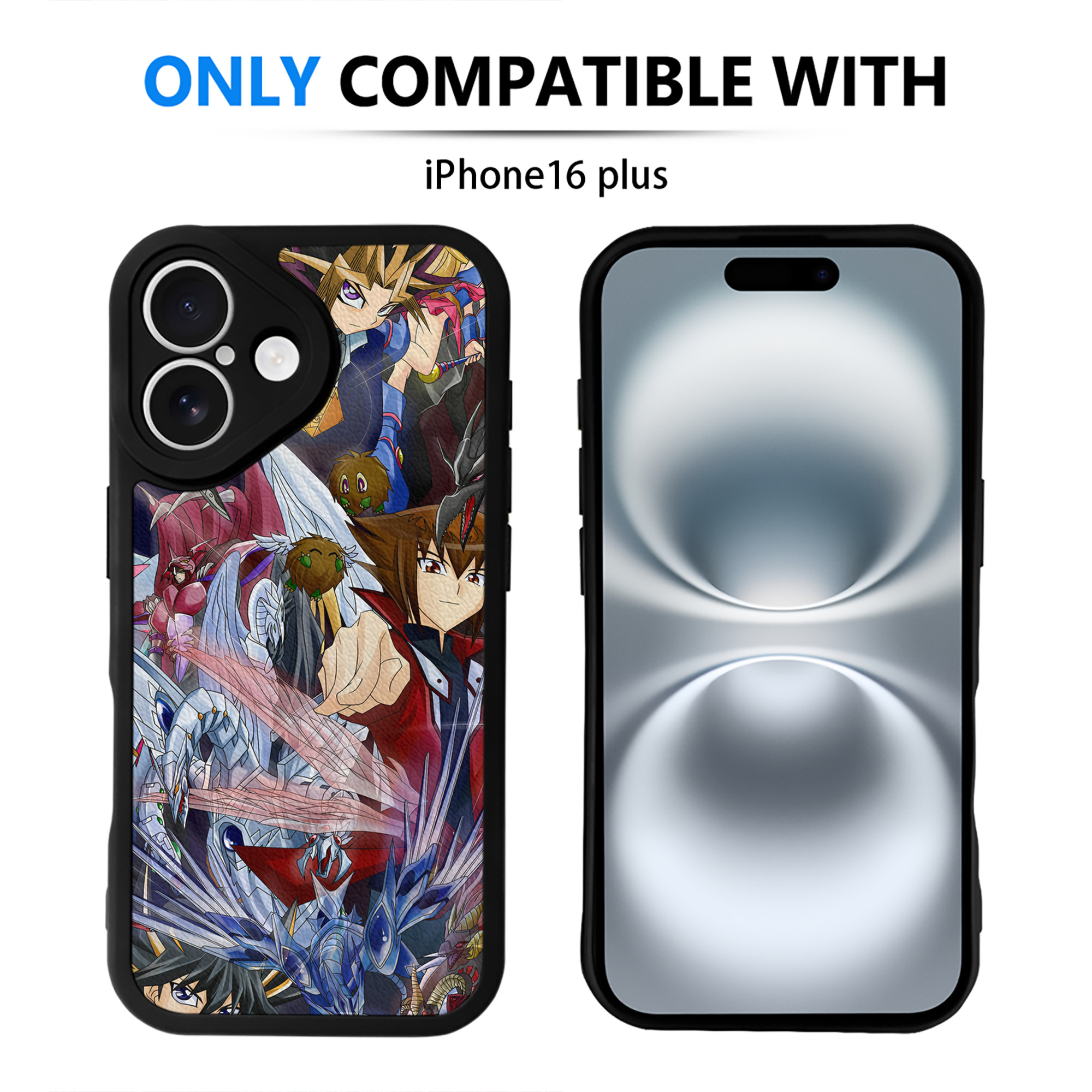（画像用） 遊☆戯☆王 Yu-Gi-Oh! 【iPhone 16シリーズ対応】シリコンスマホケース（レザー調） 材質：シリコン
